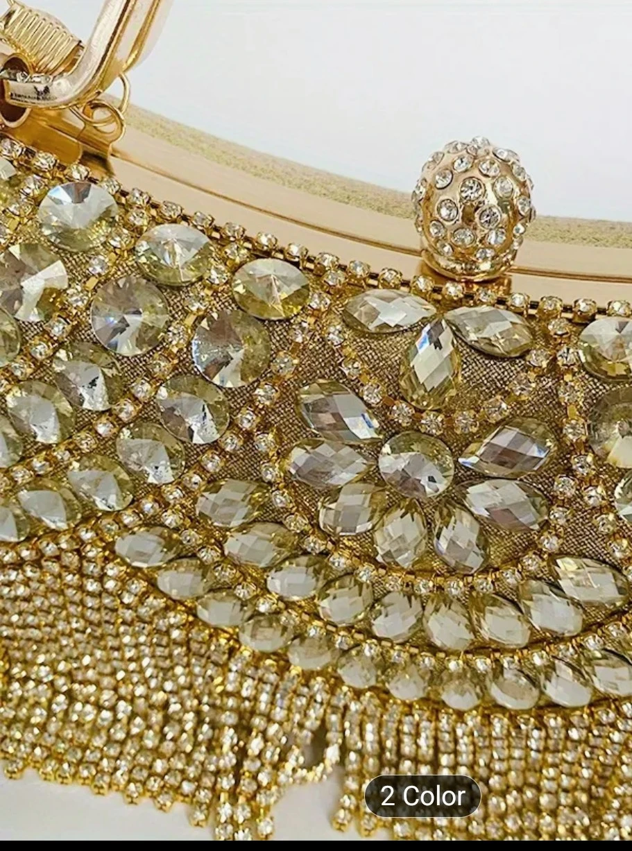 Embellished Clutch Handbag - Gold - photo 4