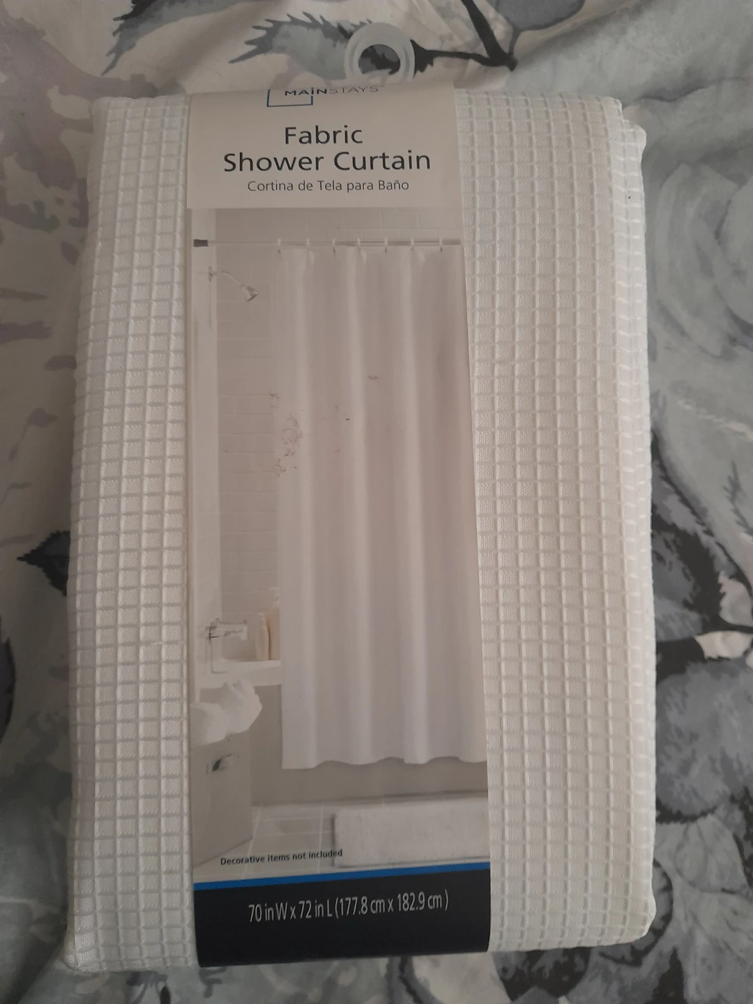 Mainstays Fabric Shower Curtain White 70" x 72"
