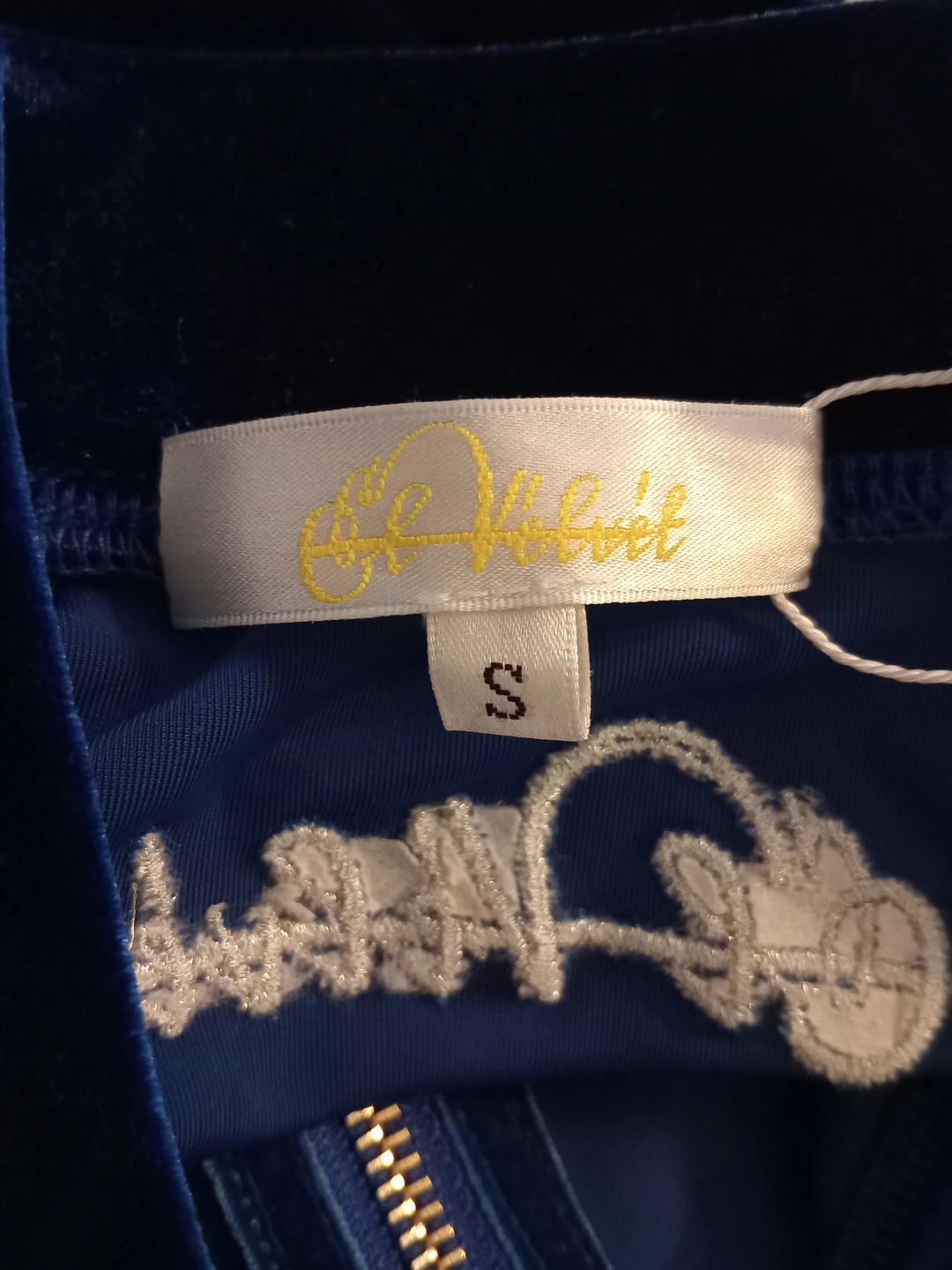 Royal Blue Velvet Track Jacket - Size S - photo 3