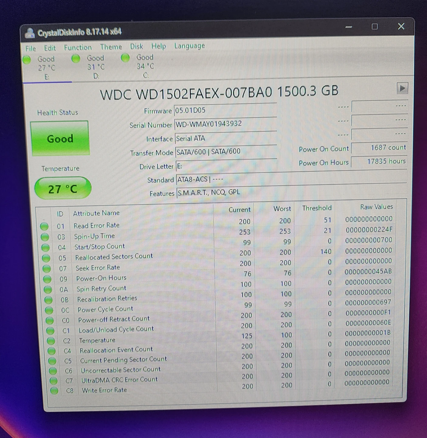 Western Digital 1.5TB SATA Hard Drive WD1502FAEX - photo 3