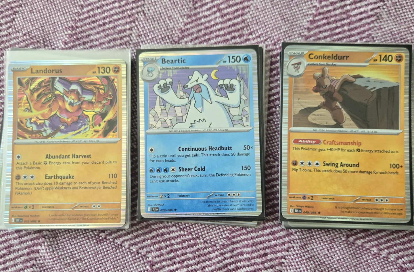 Pokemon TCG Cards: Landorus, Beartic, Conkeldurr - photo 2