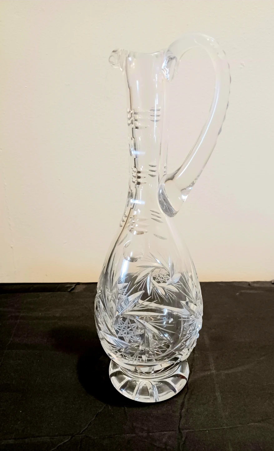 Pinwheel Mid Century Belgian Brilliant Cut Crystal Pitcher - photo 2