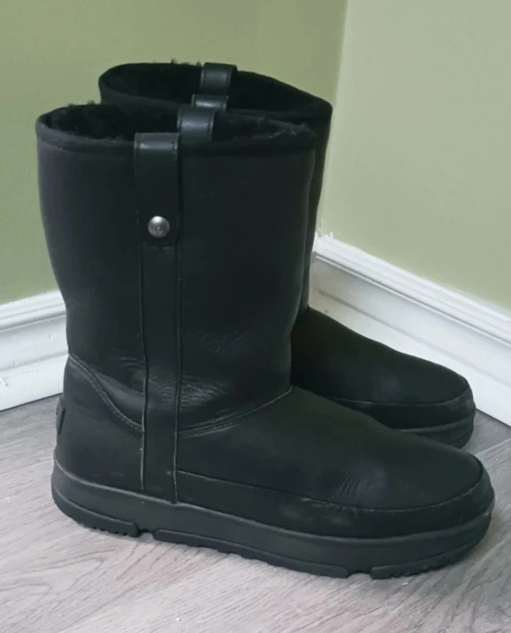 🏆Winter UGG Black Leather Boots