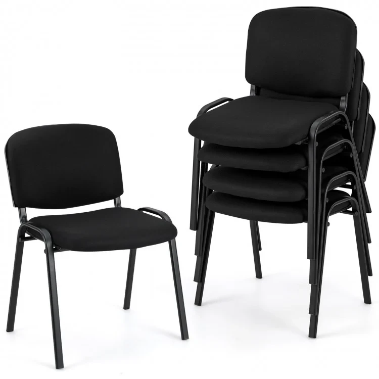 New Black Stackable Conference Chairs (Set of 5)