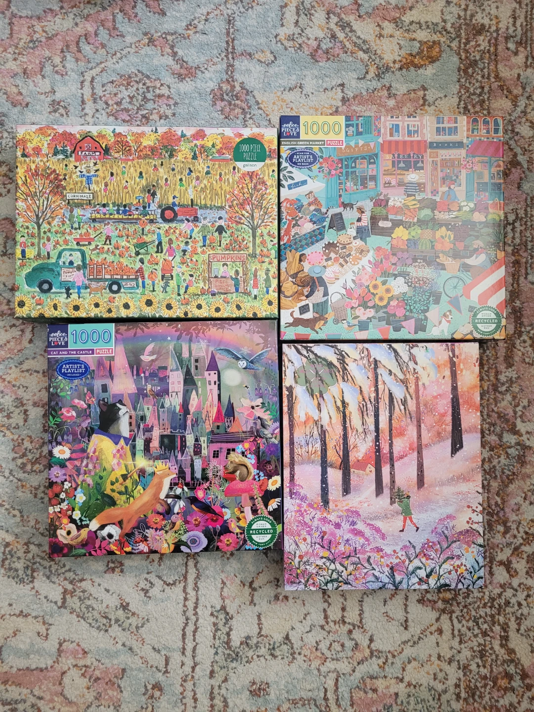 Collection of 4 x 1000 Piece Artist's Edition Puzzles