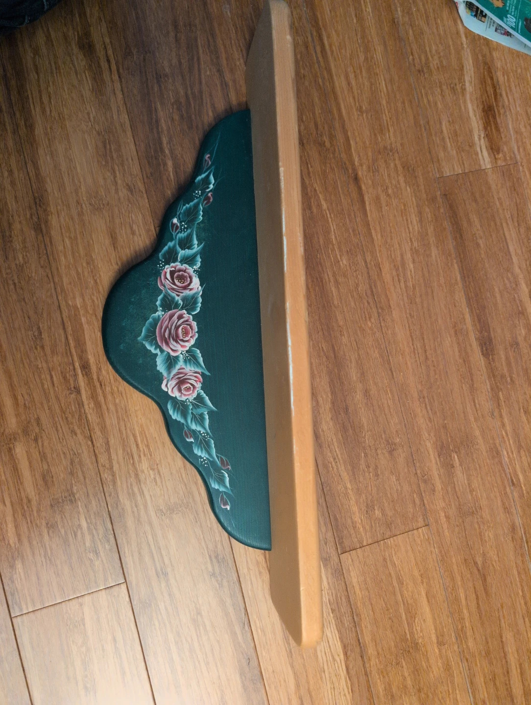 Decorative Shelf with Hand-Painted Roses
