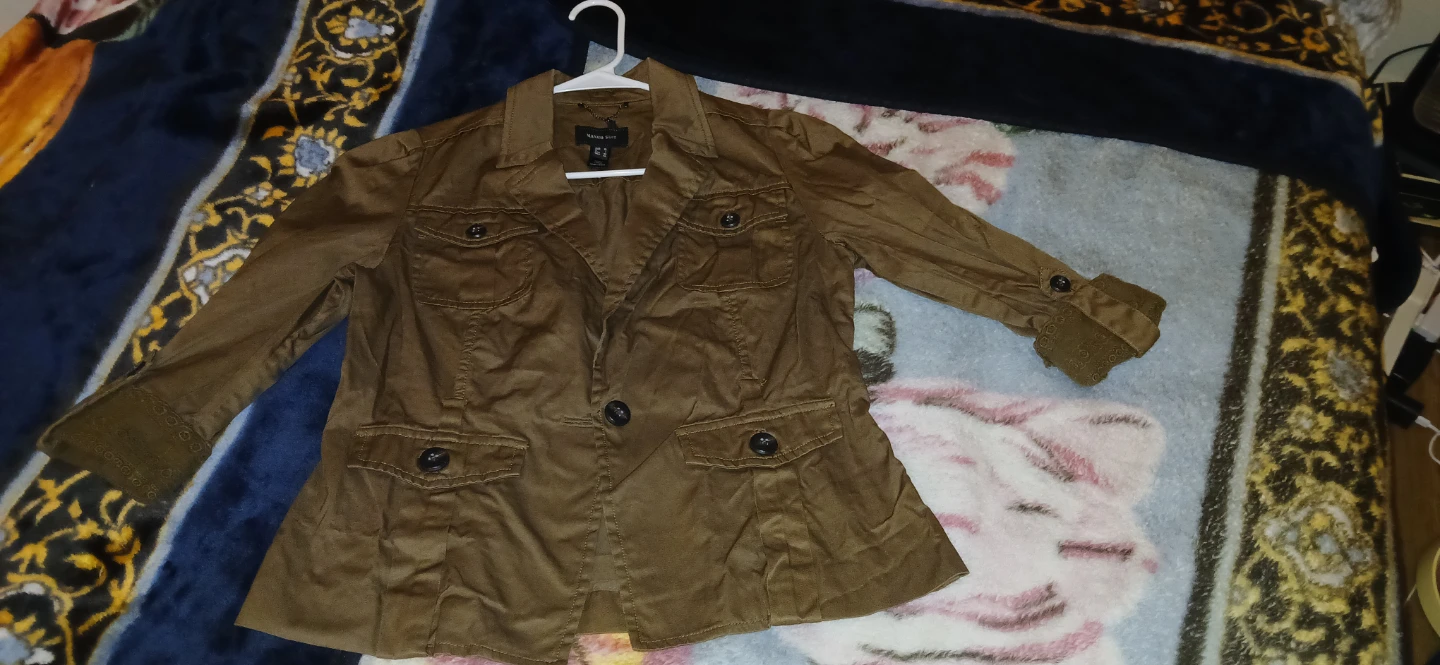 Mango Suit Women's Olive Green Utility Jacket - Size 8
