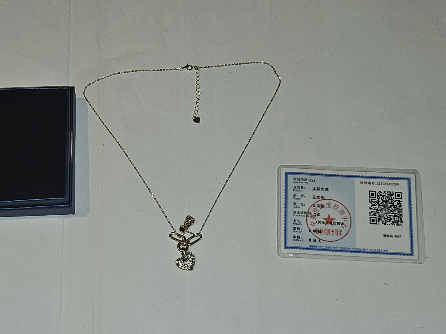 24k Gold plated Necklace with 24k solid gold pendant - photo 2