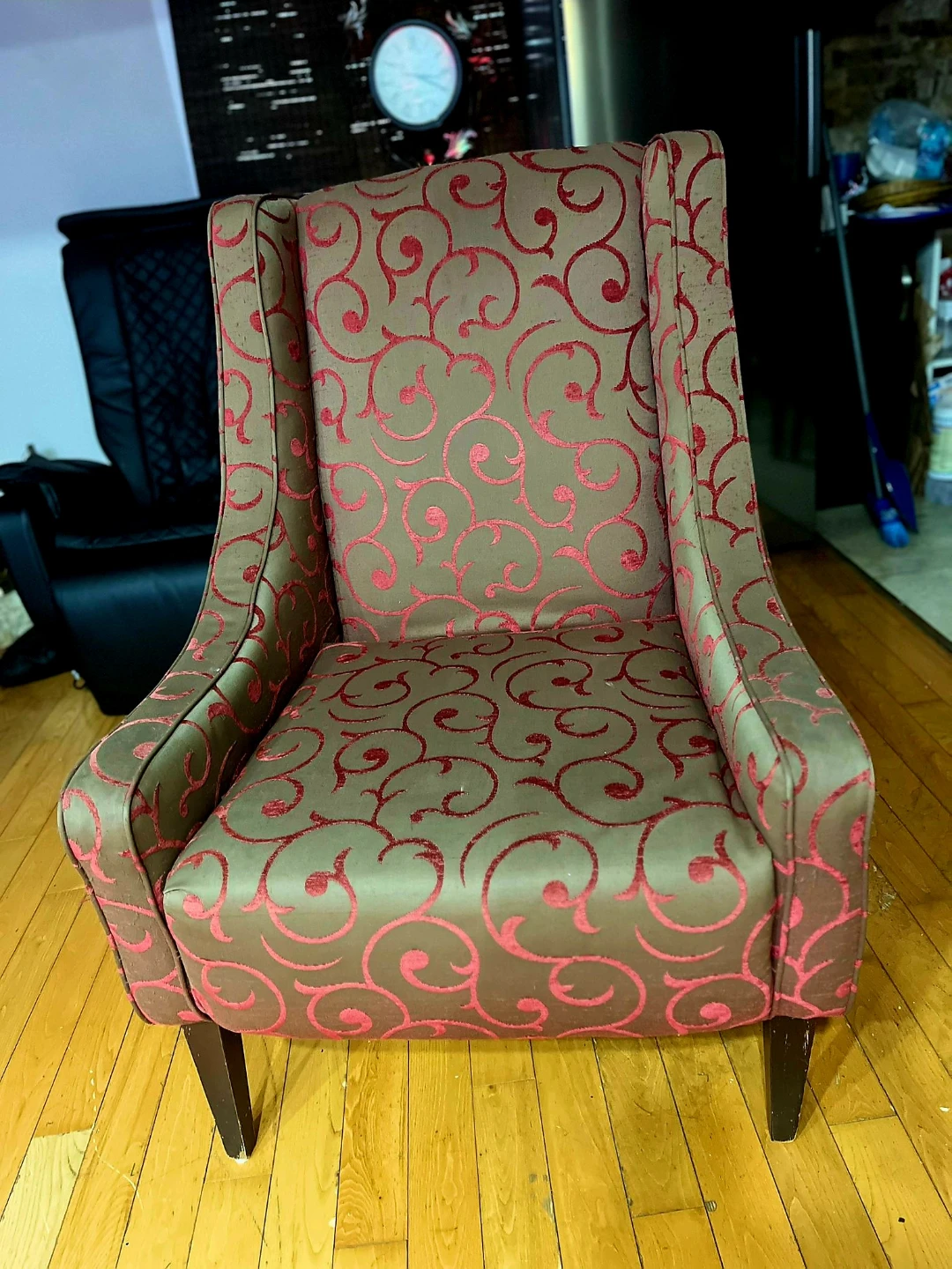 Accent Chair - Brown & Red Swirl Pattern - photo 2