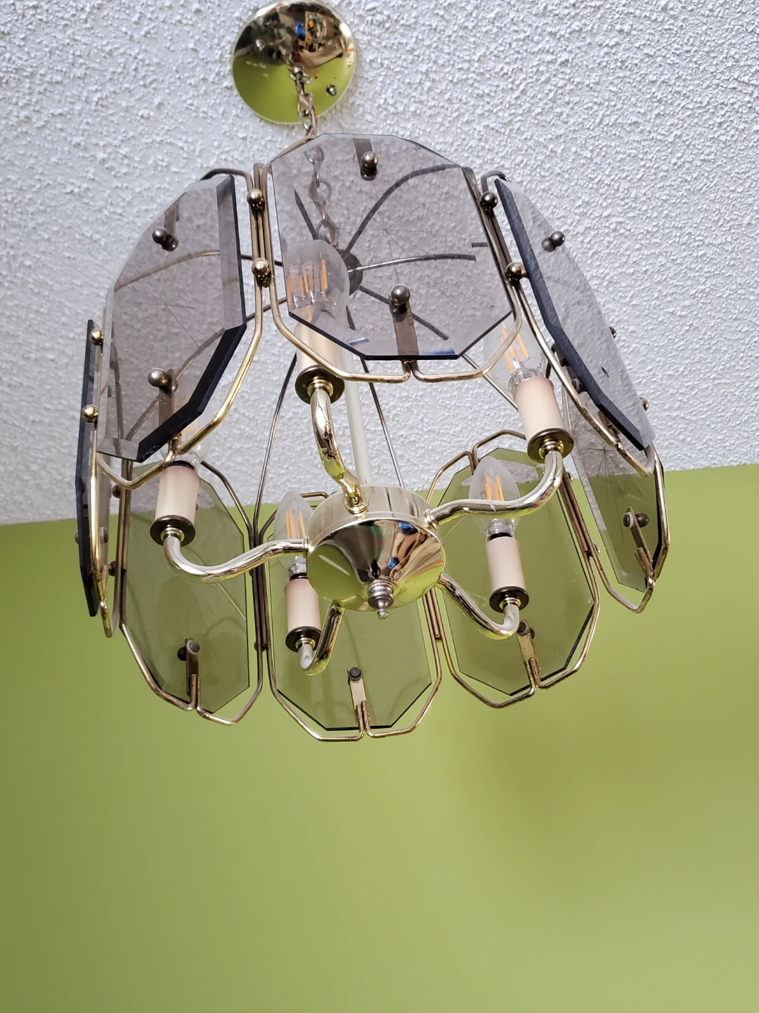 Vintage Chandelier with Glass Panes - photo 3