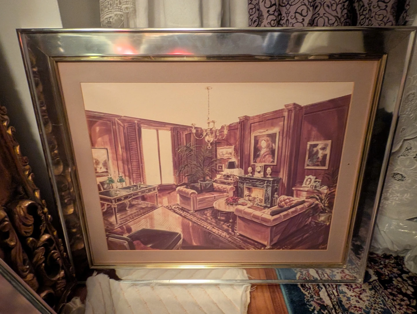 Framed Print of a Luxurious Living Room Scene - photo 2