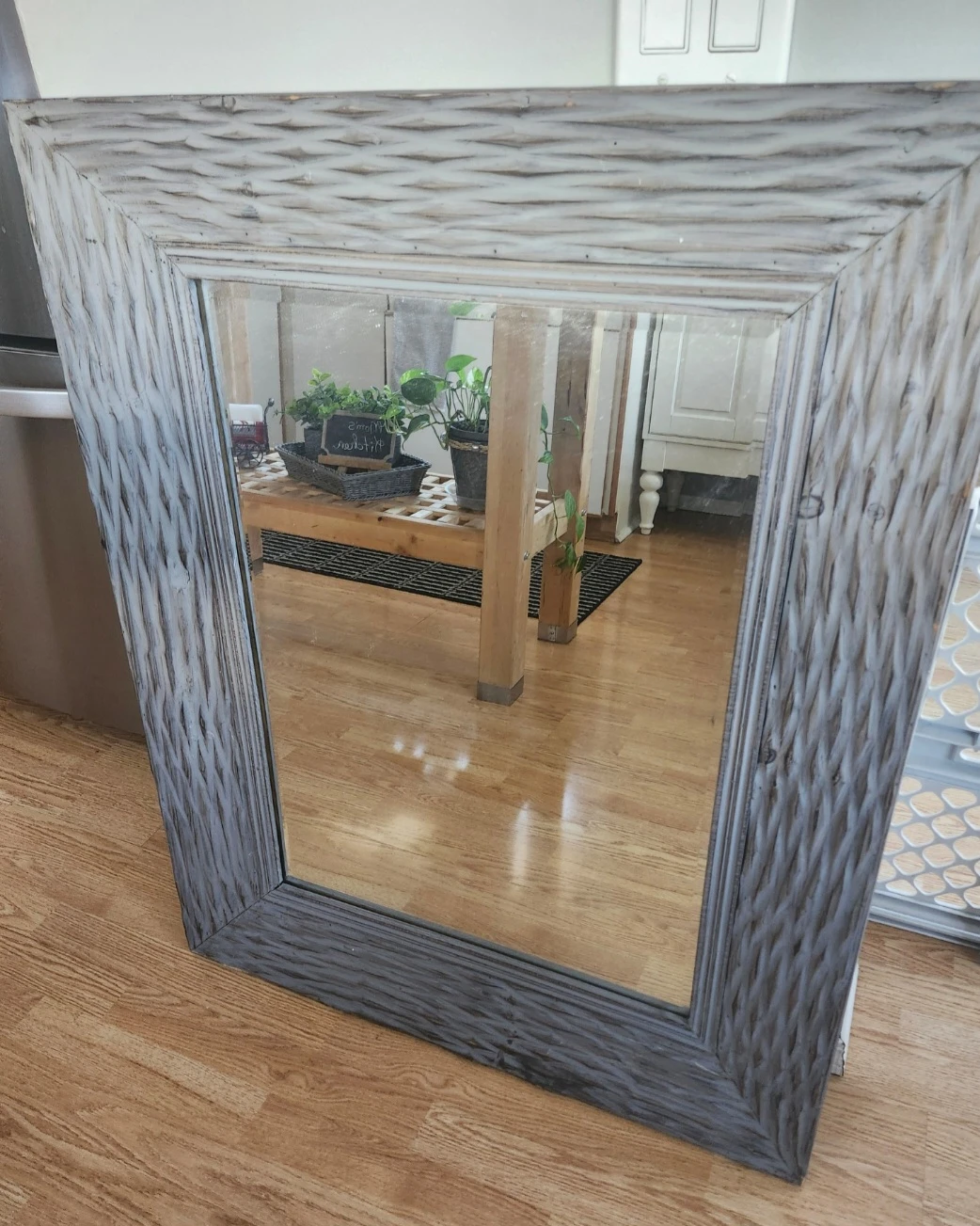 Large Solid Wood Rustic Grey Mirror - photo 5