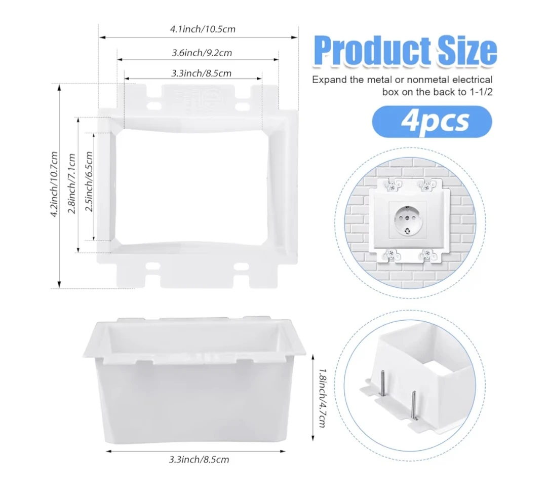 4pcs BE2-4 (2 Gang)with 16pcs Screws Power - photo 2