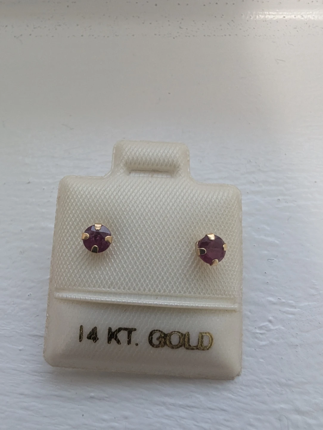 Brand New 14K Yellow Gold Ruby Earrings For Sale