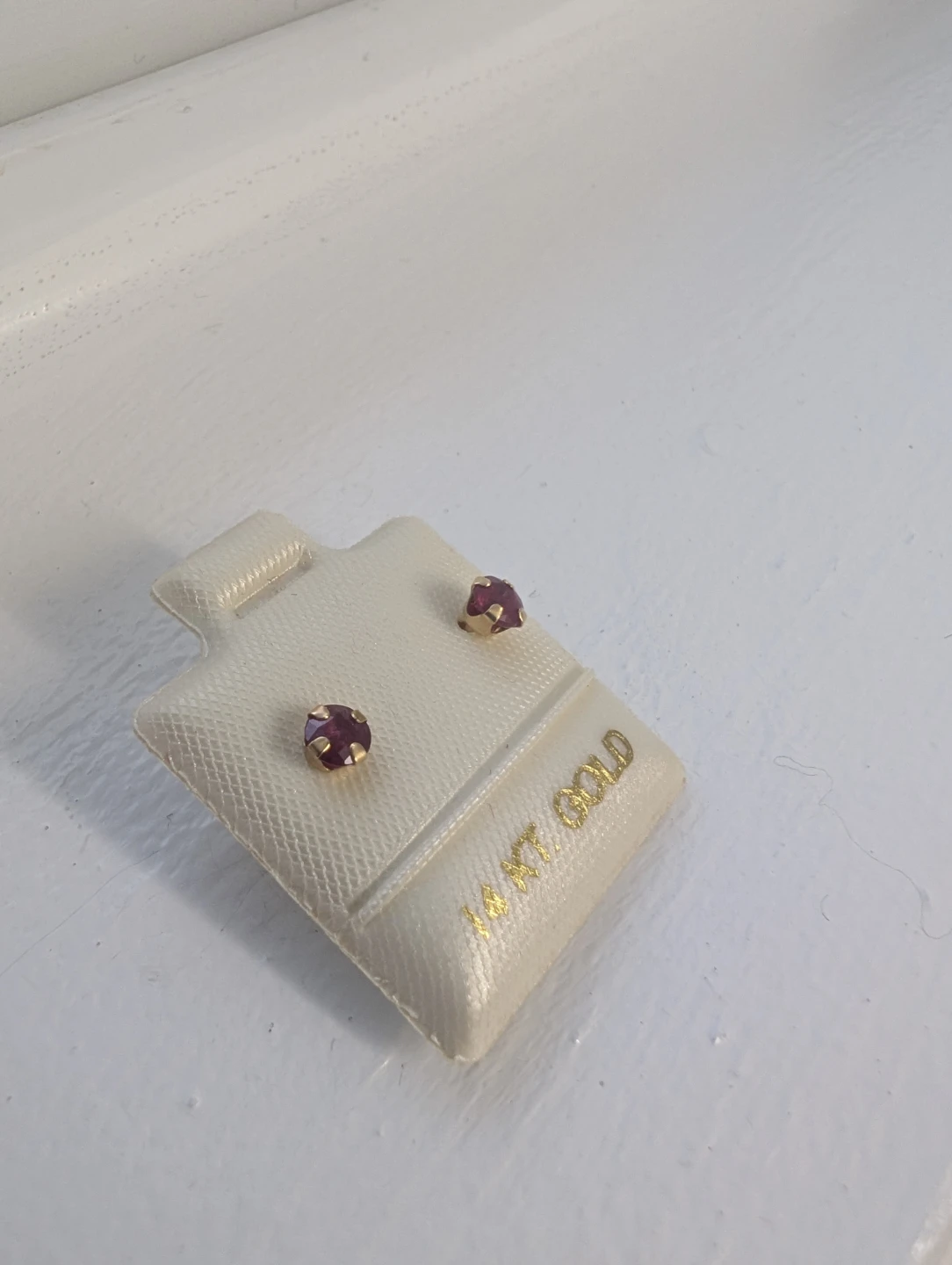 Brand New 14K Yellow Gold Ruby Earrings For Sale - photo 3