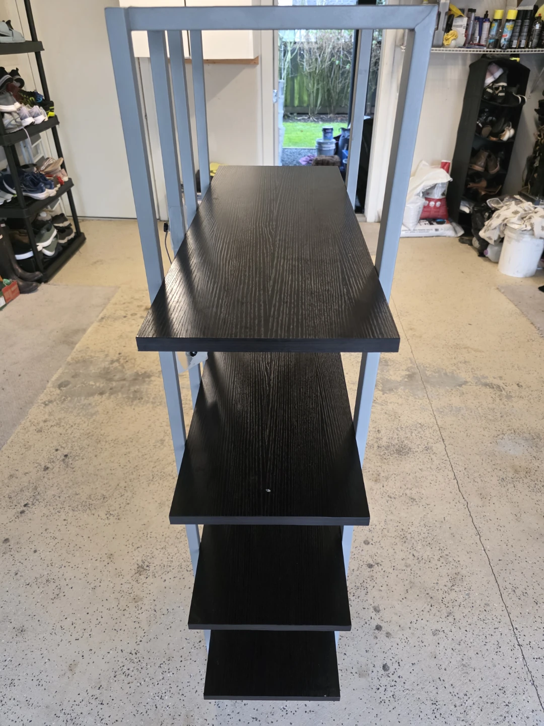 Black 4-Tier Shelf Unit - photo 2