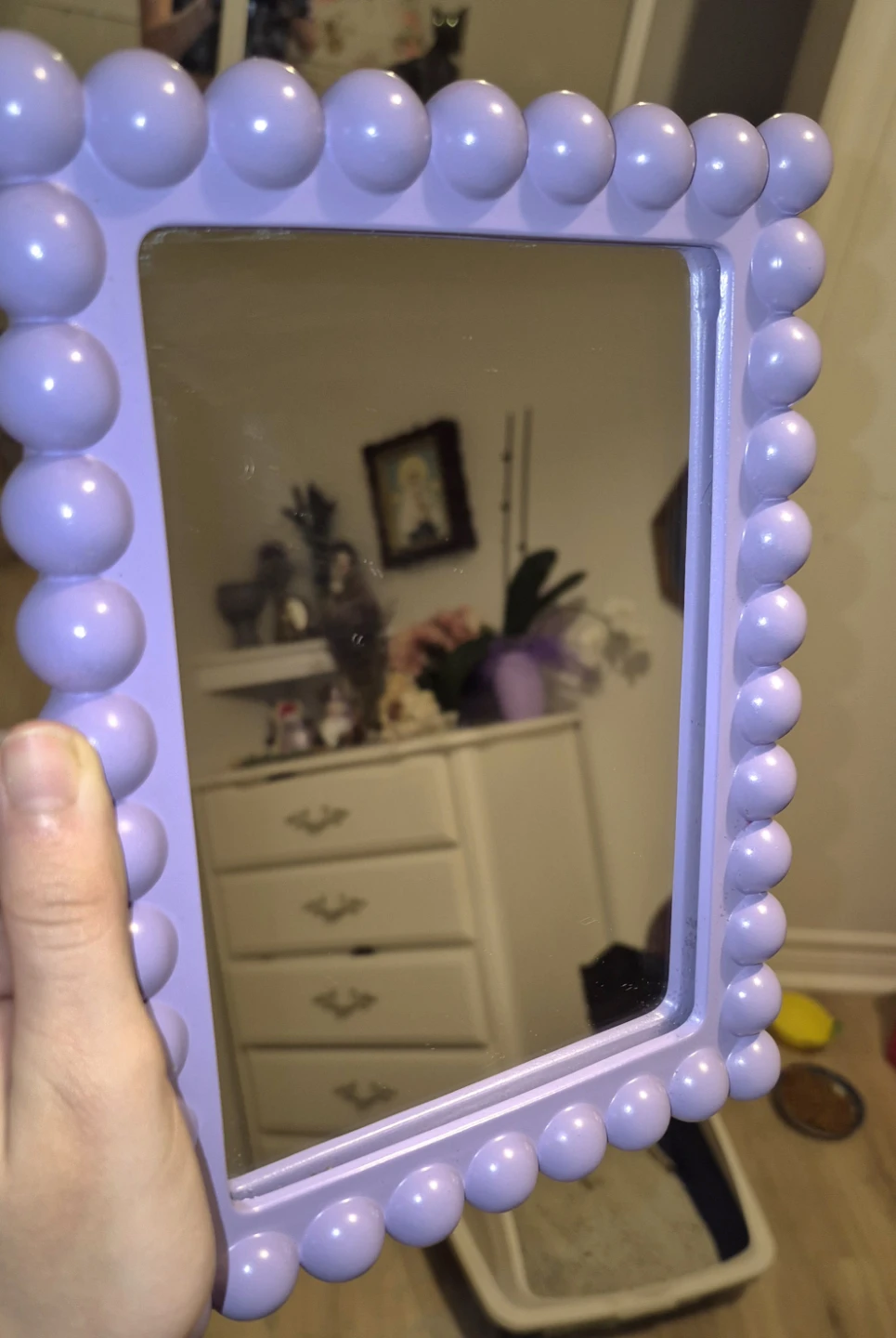 OneDesign Home Lavander Beaded Vanity Mirror