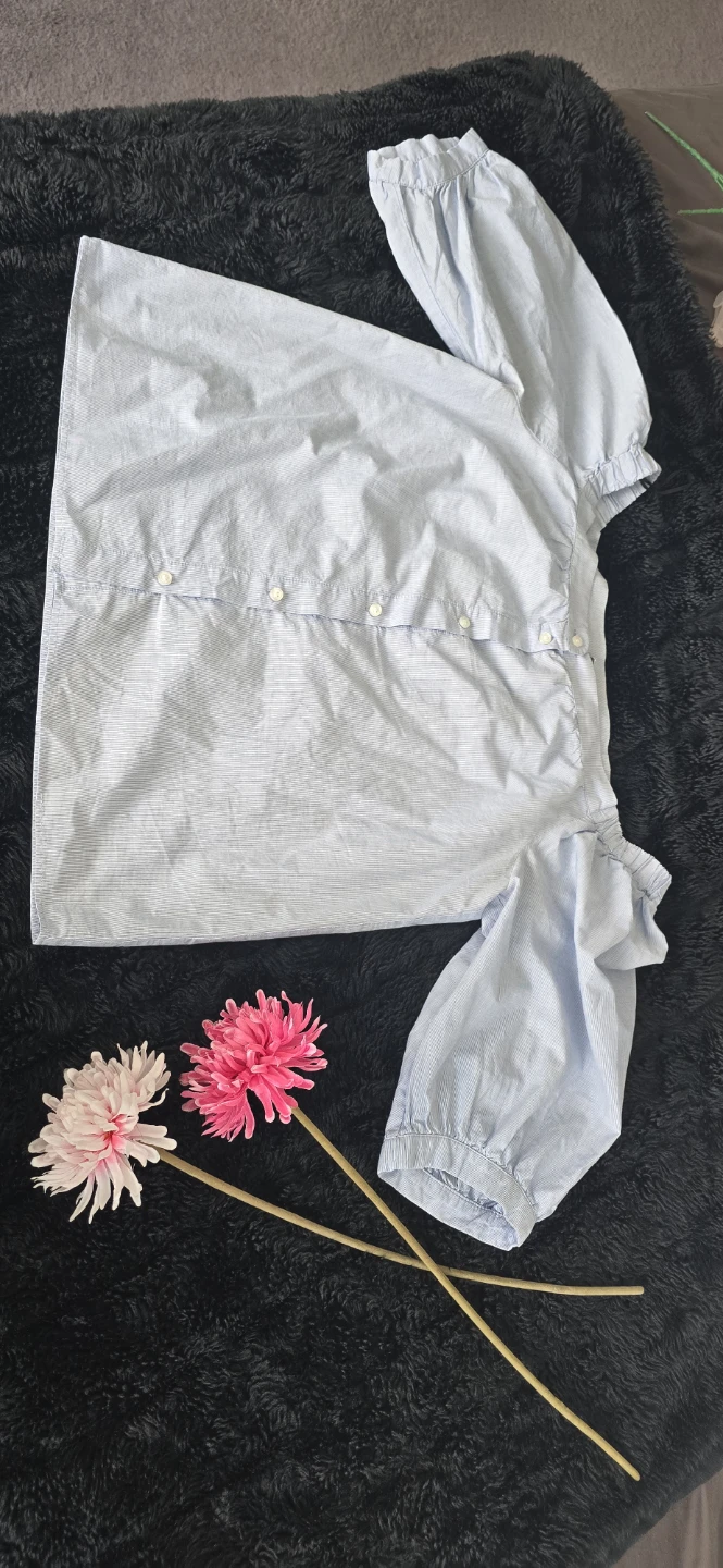 H&M Blue Striped Button-Up Shirt