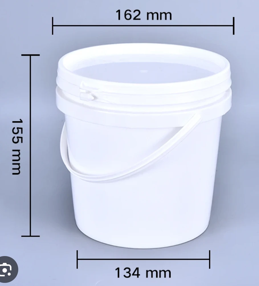 White Plastic Pail with Lid - 5 Litre (Set of 5) 🏆 - photo 5