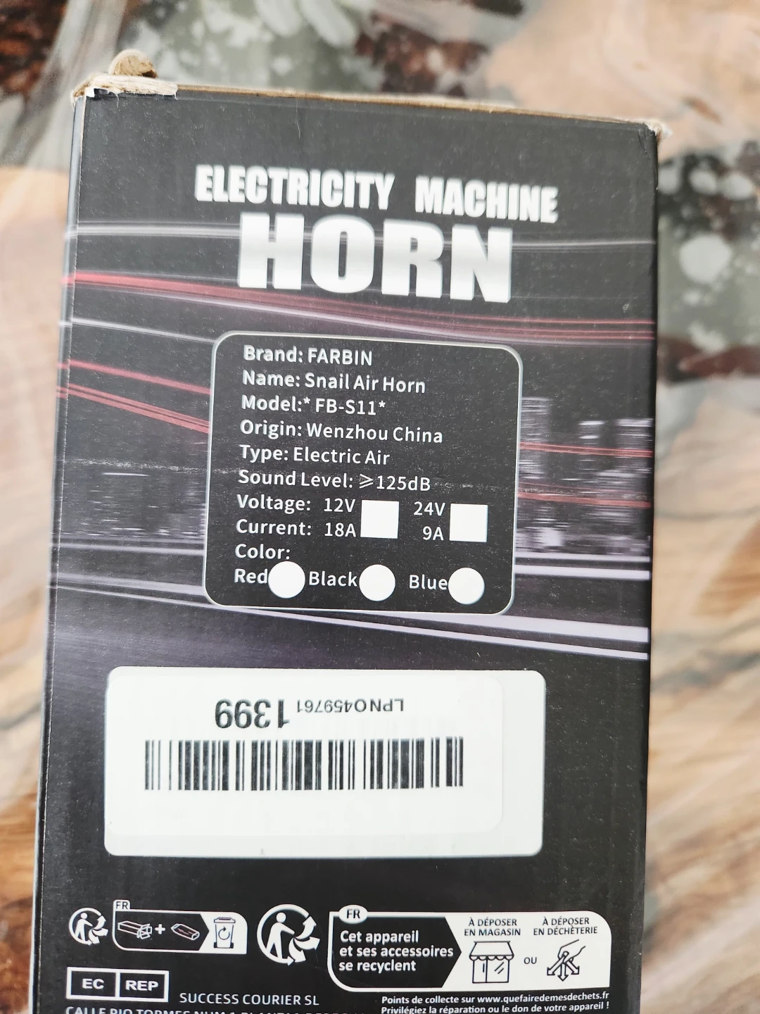FARBIN High-DB Snail Air Horn FB-S11 - photo 3