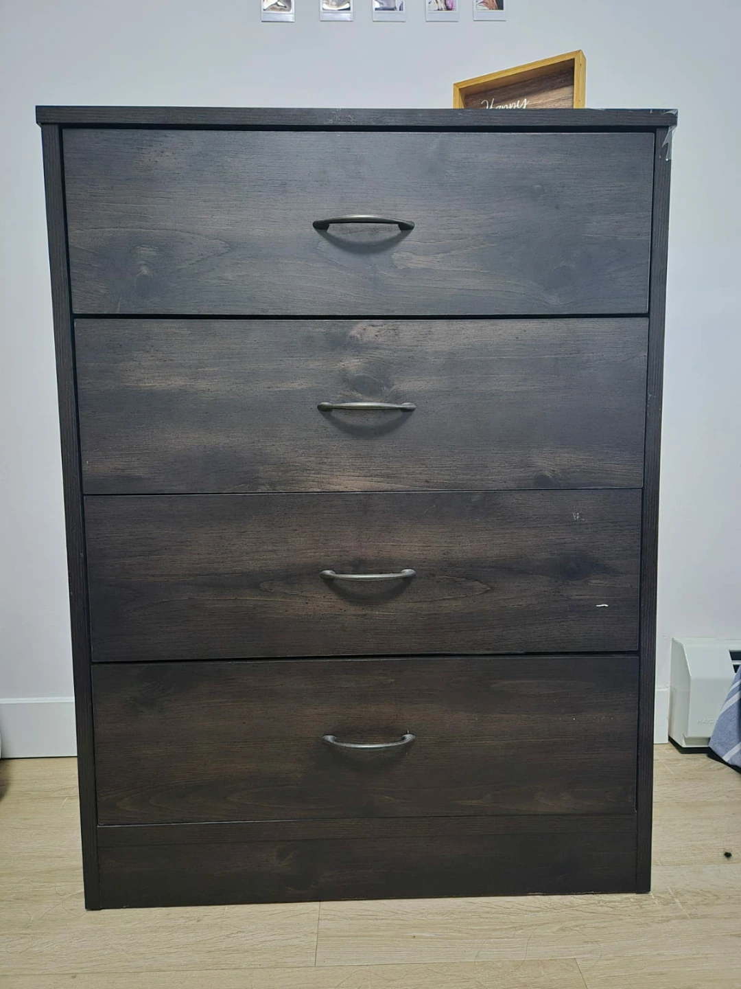 Dark Wood 4-Drawer Dresser