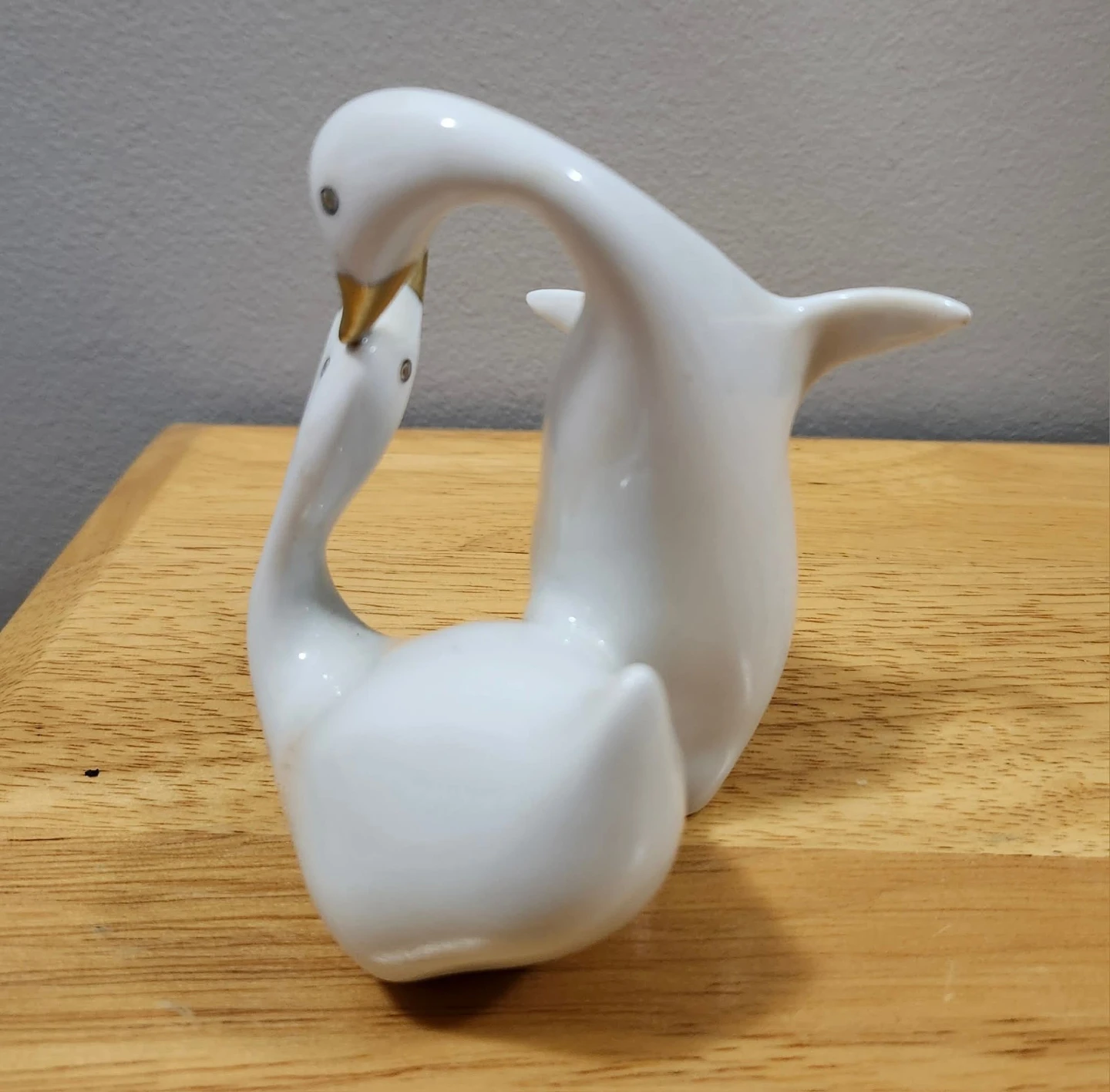🏆Vintage Hollóháza Porcelain Figurine of Two Geese - photo 4