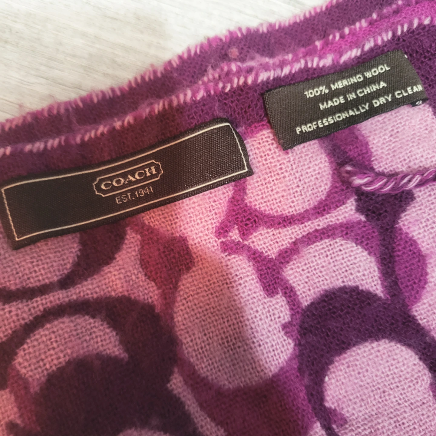 Coach Signature Pattern Scarf - Wool - photo 3