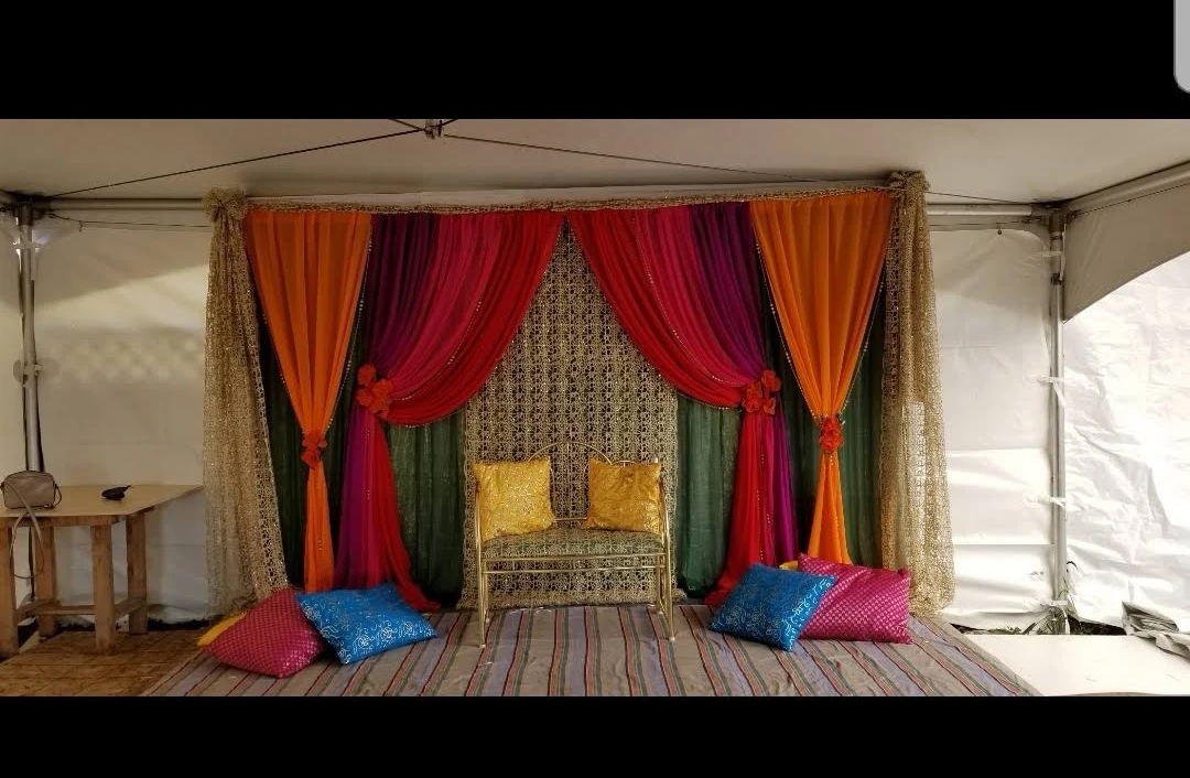 Purple, Pink, and Orange Draping Backdrop Set