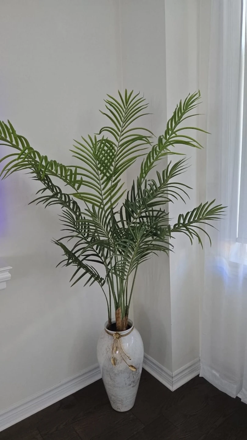 Artificial Palm Plant in Decorative Vase