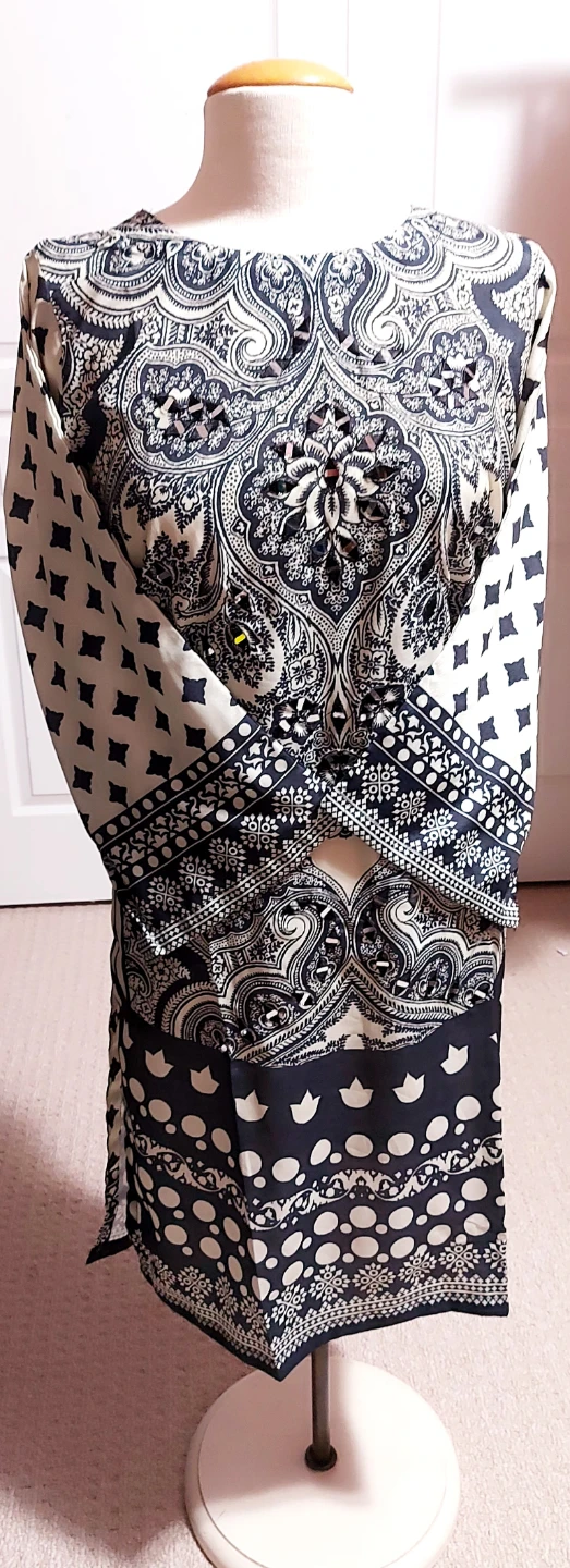 3pc   Dress, Print  with Embellishments