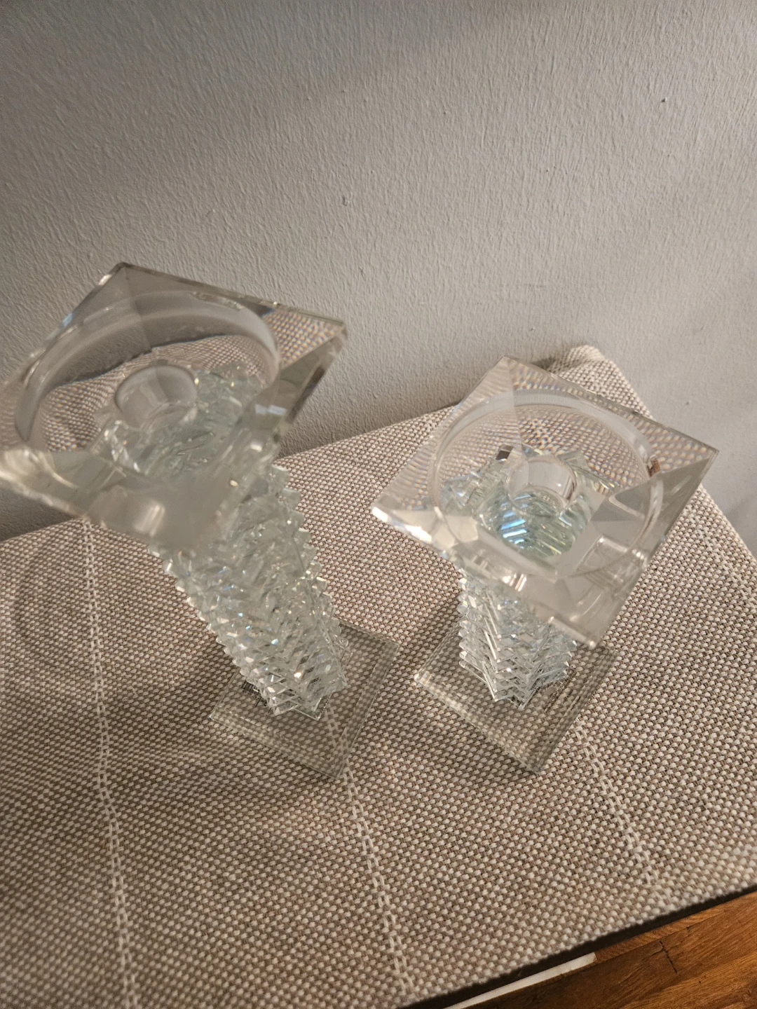 HEAVY crystal. Pilar candlestick Holders - Pair - photo 2