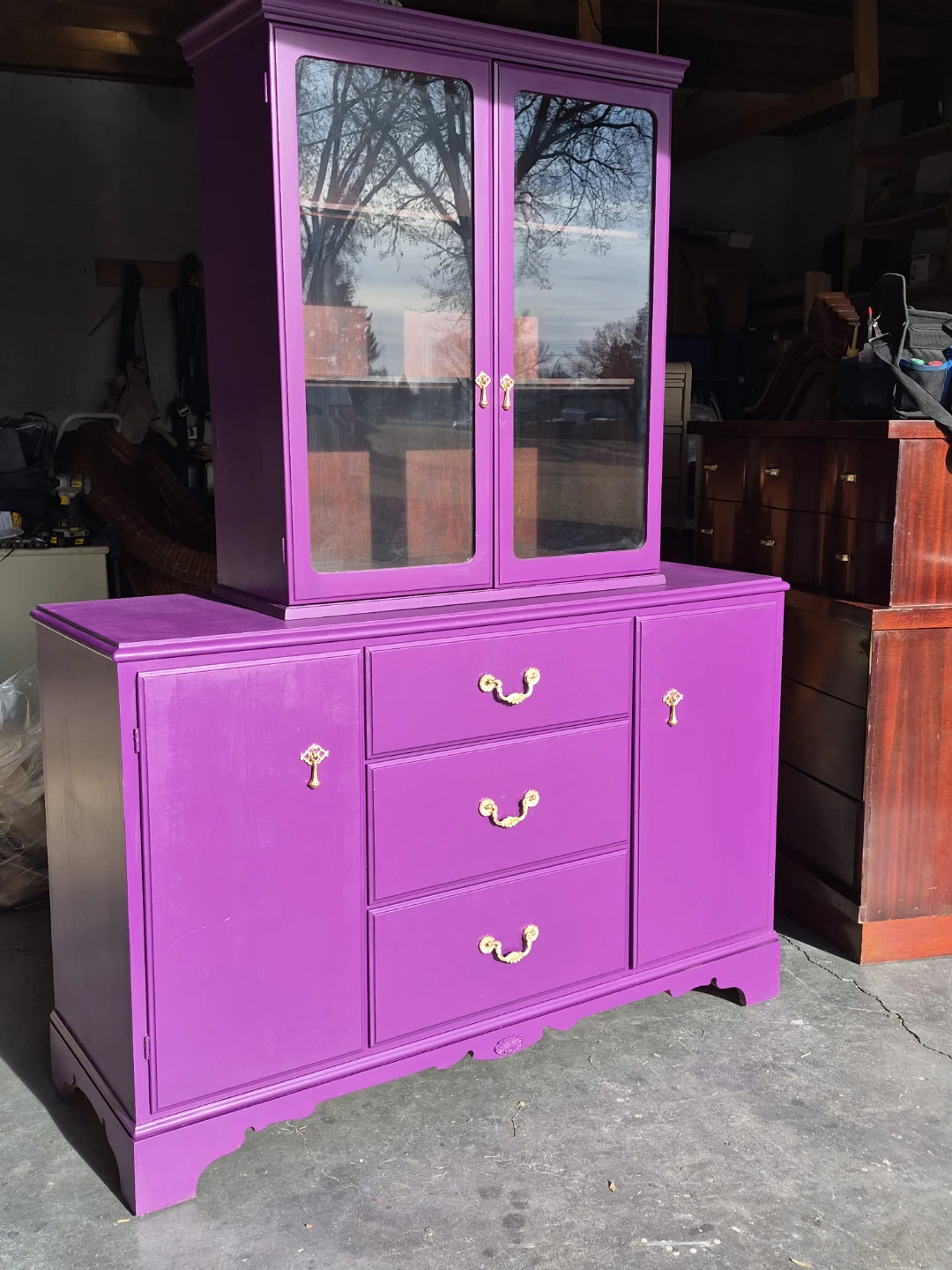 Purple China Cabinet with Drawers - photo 5