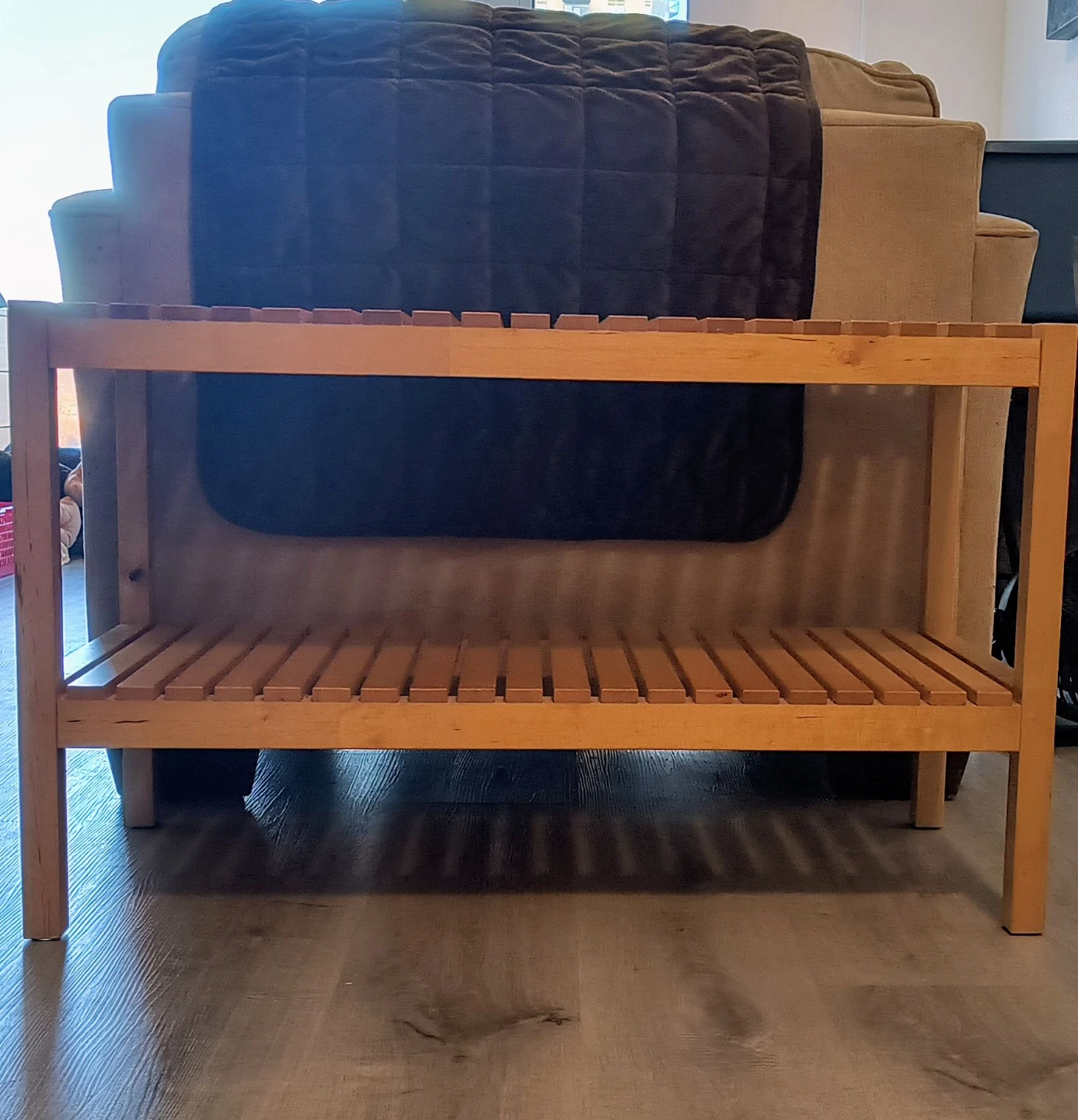 Wooden 2-Tier Shoe Rack / Bench - photo 3