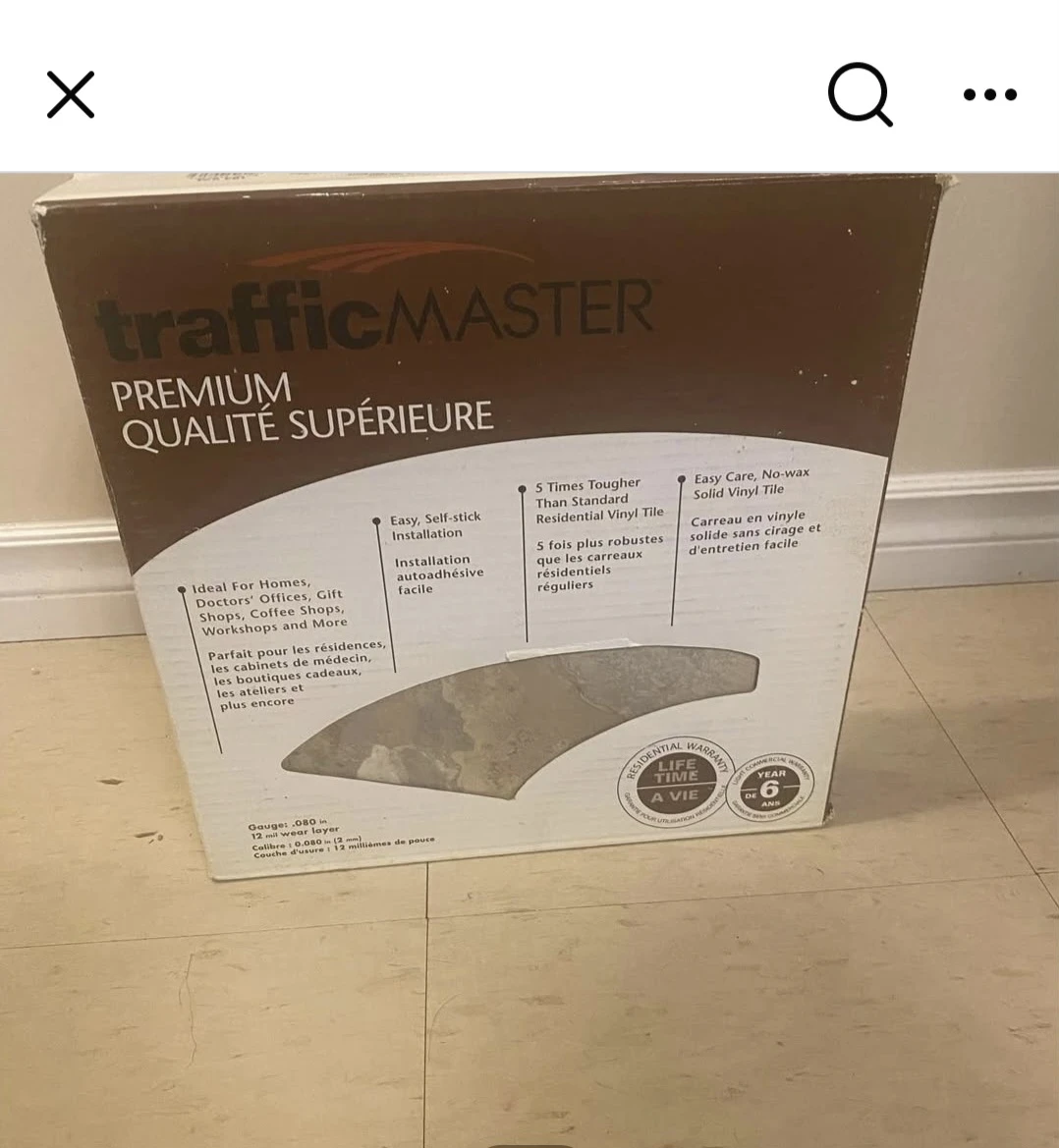 TrafficMASTER Beige Slate Vinyl Tile (5 boxes=150 sq ft) 🥕🌱 - photo 2
