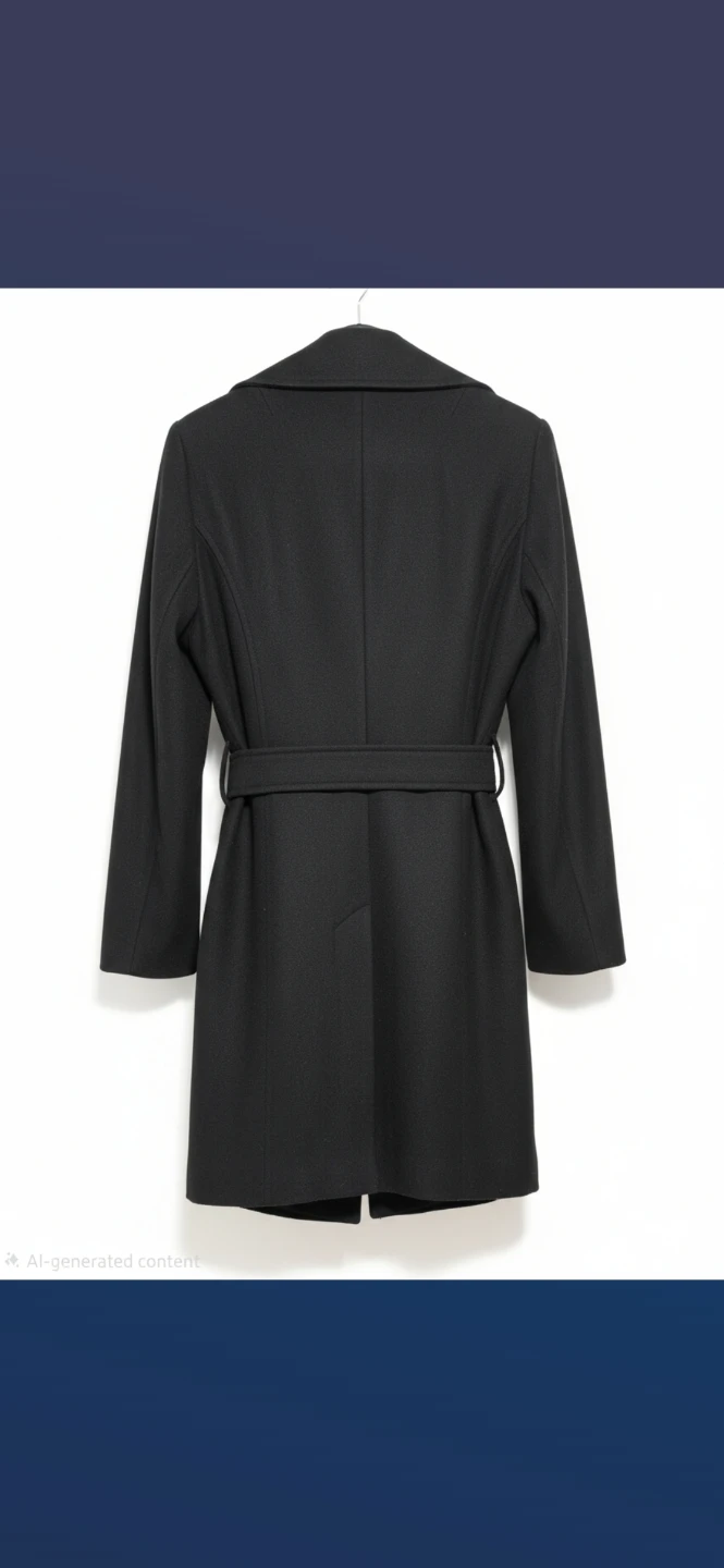 Mexx Black Wool Blend Trench Coat - photo 2