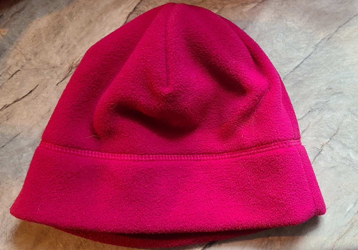 Pink Fleece Hat and Cream Pearl Knit Beanie 🥕 - photo 2