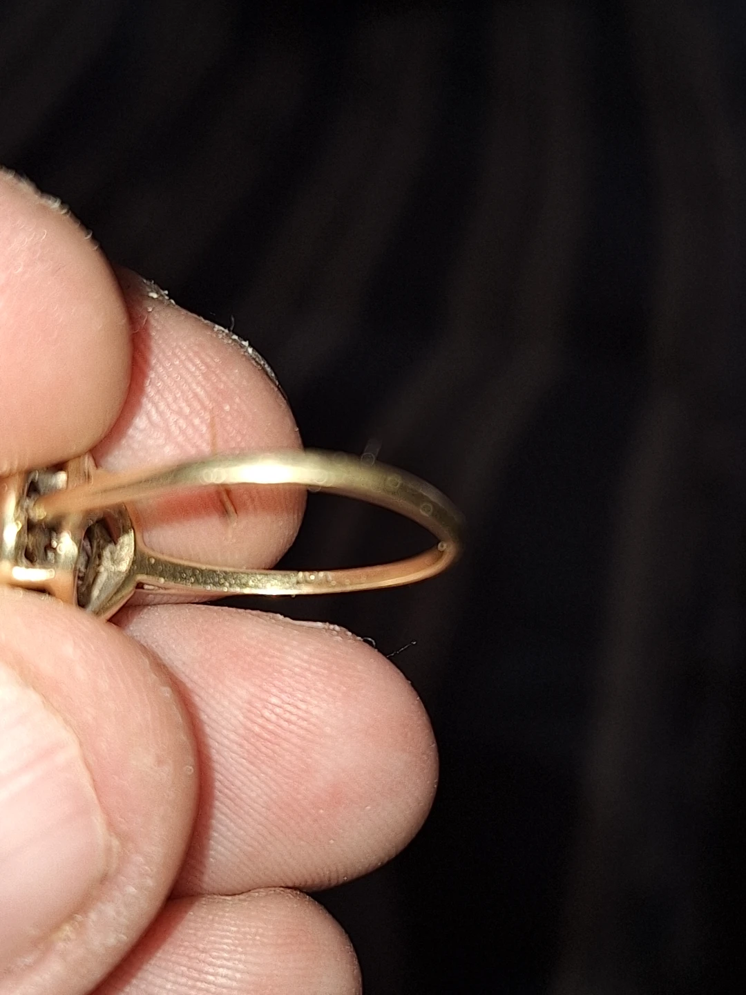 Gold Tone Heart Ring with Pink Stones - photo 4