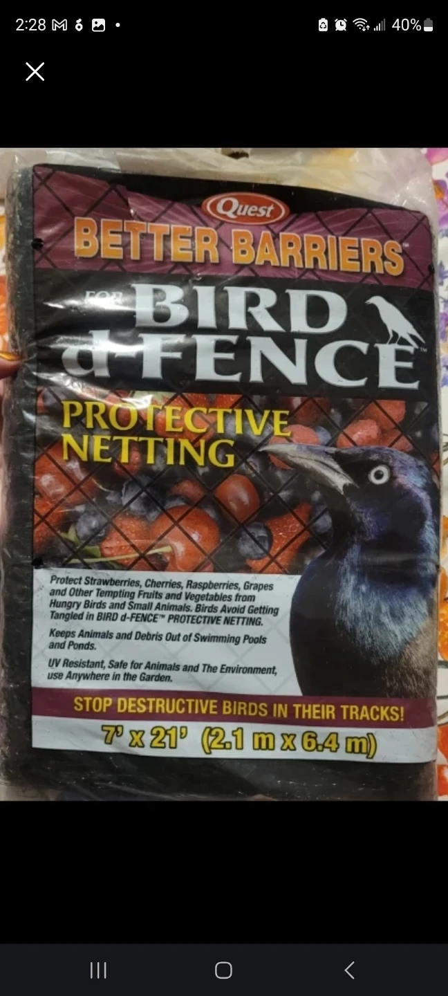 Quest Better Barriers Bird Fence Protective Netting 7' x 21' 🧡