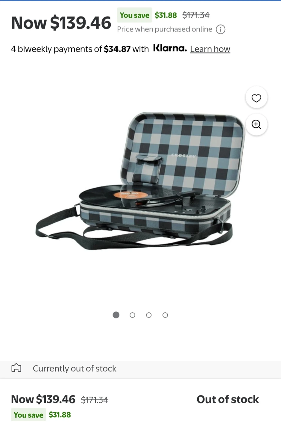 Stylish Crosley Portable Messenger Turntable  NEW