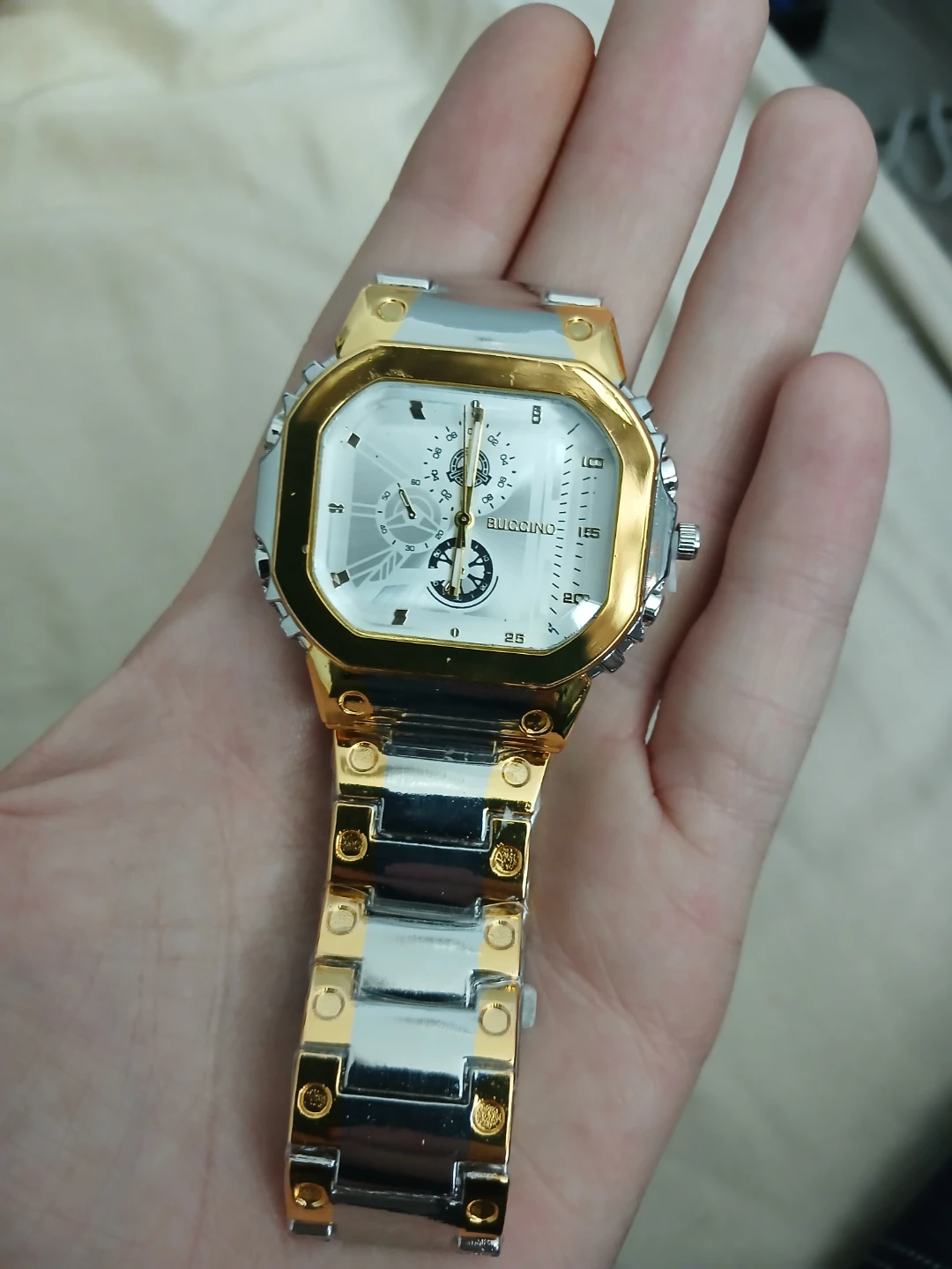 Buccino Men's Silver And Gold Coloured Stainless Steel Watch