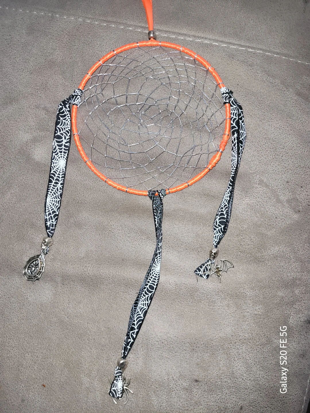 Halloween Spiderweb Dreamcatcher with Charms