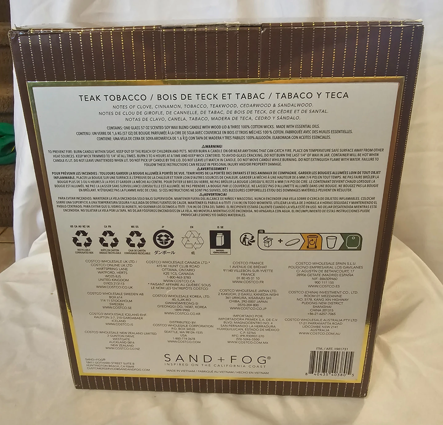 Sand + Fog Teak Tobacco Scented Soy Wax Blend Candle - photo 4