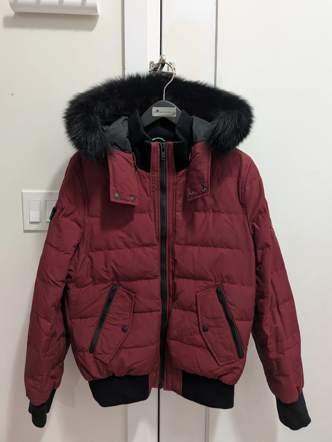Moose Knuckles Bomber Jacket - Burgundy - photo 2