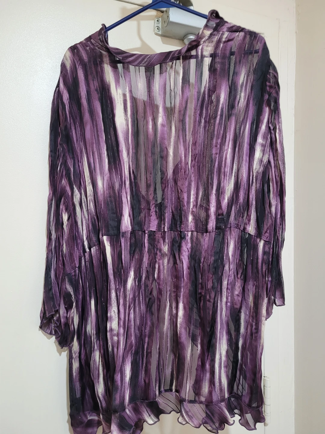 Purple Striped Polyester cover blouse - photo 3