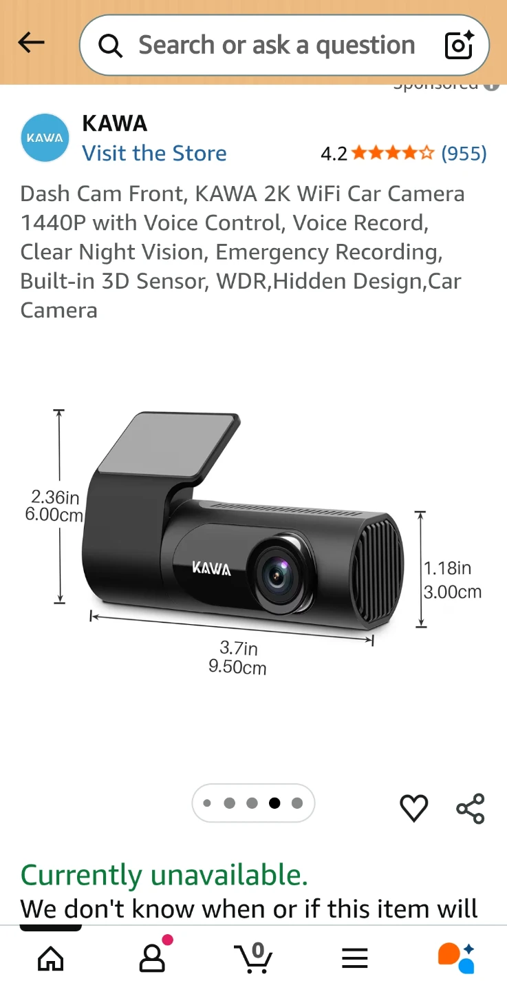 KAWA Dash Cam D6 WiFi 2K Car Camera - photo 5