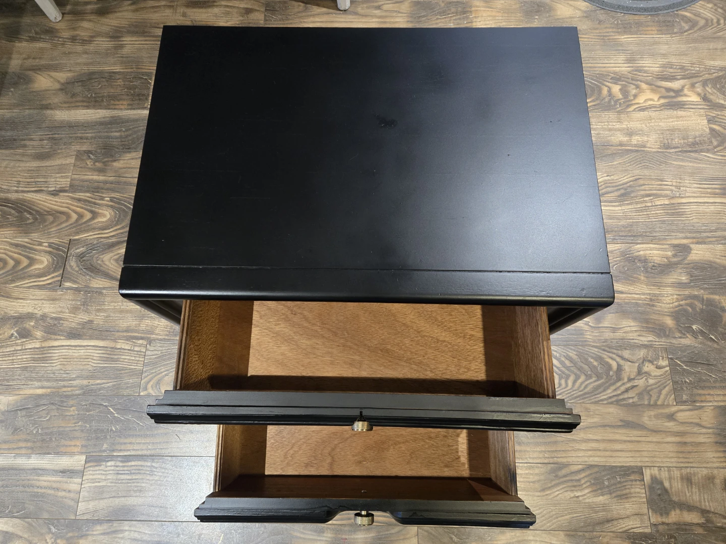 Black Vintage Spanish Colonial Nightstand with 2 Drawers - photo 4