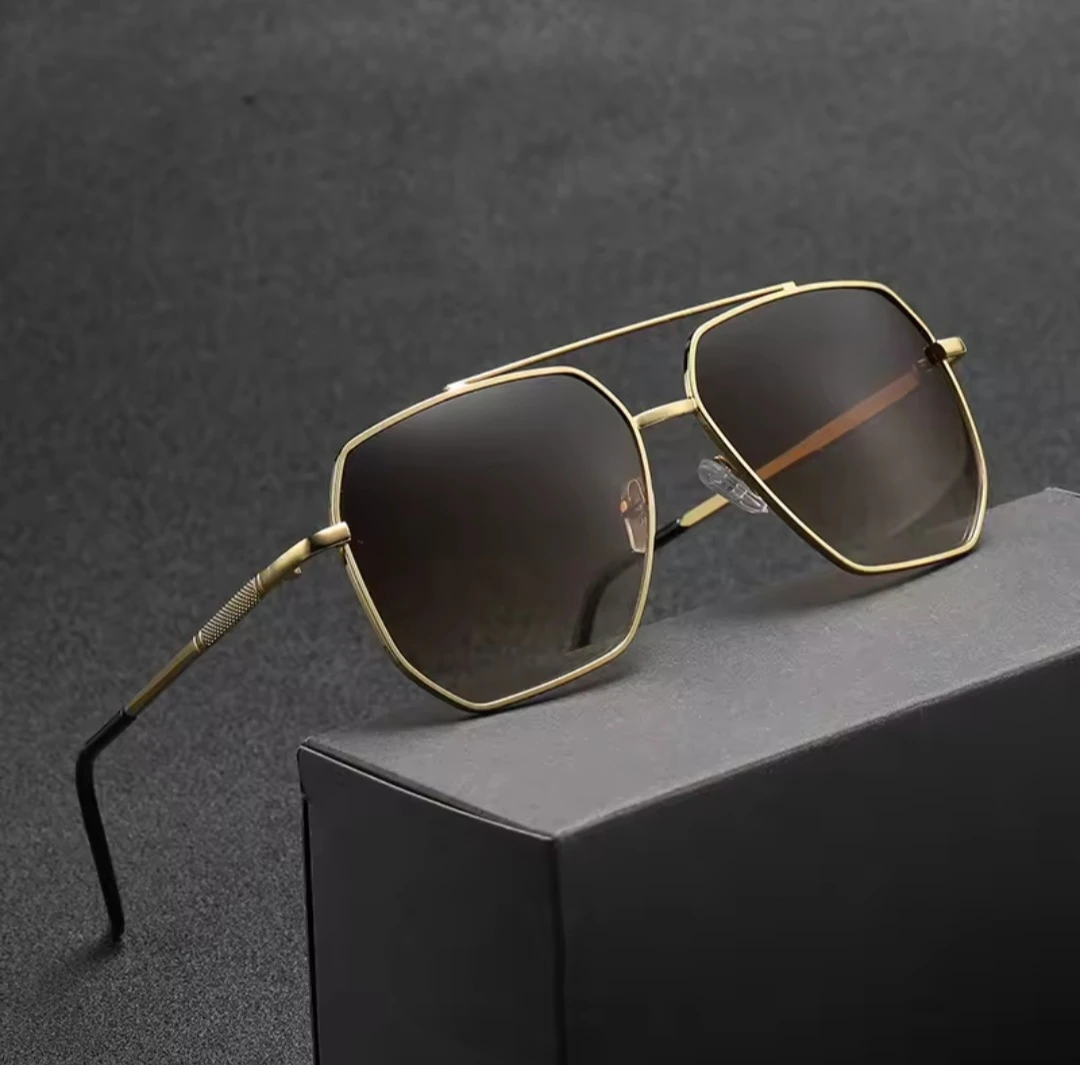 Gold Rimmed Aviator Sunglasses