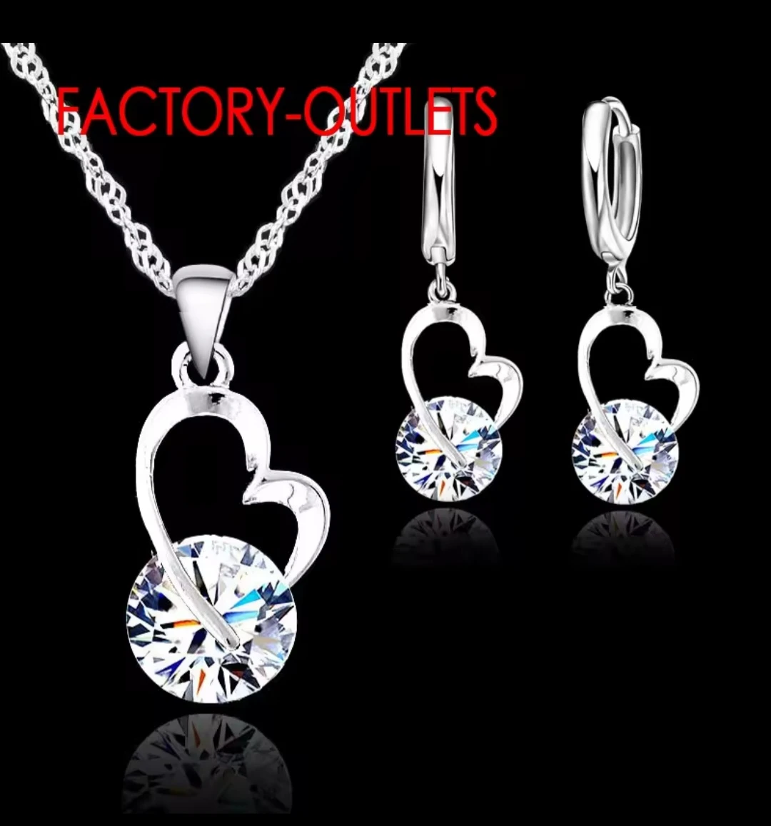 Heart Pendant Necklace and Earrings Set - photo 2