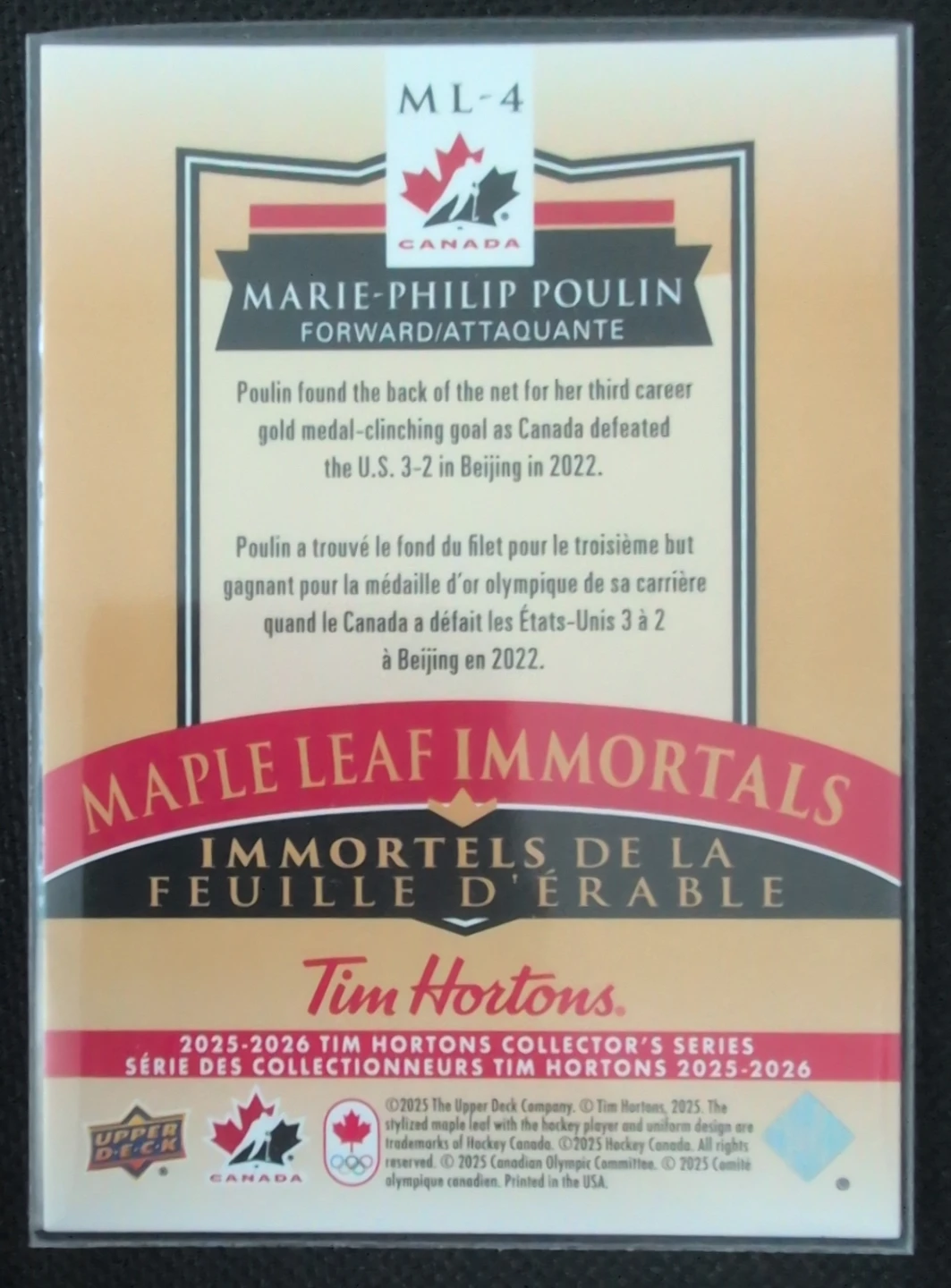Tim Hortons, Team Canada, Immortals, Marie-Philip Poulin 🏆 - photo 2