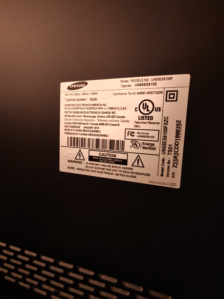 55" Samsung TV with Remote and Cables - photo 4